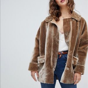 Free people Lindsay faux Sherpa oversized coat